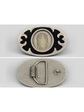 Vintage Bergamot Brass Works BB3012 Oval Belt Buckle Missing Center Cabochon